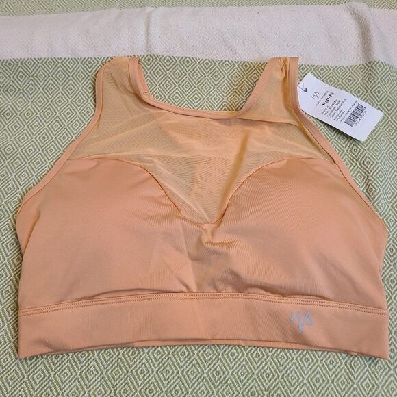 NWT Halina Athletics Sports Bra Salmon Pink Medium (D-F) - Picture 1 of 3